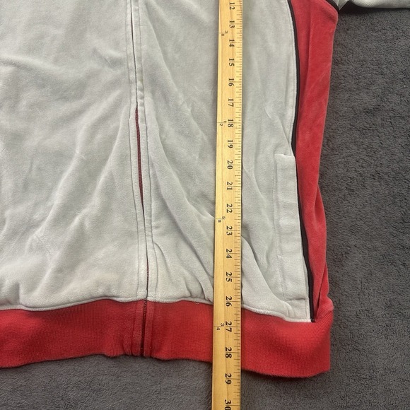 Vintage Air Jordan Jumpman Velour Velvet Jacket Full Zip Mens Large 00s Gray/Red - Picture 9 of 14